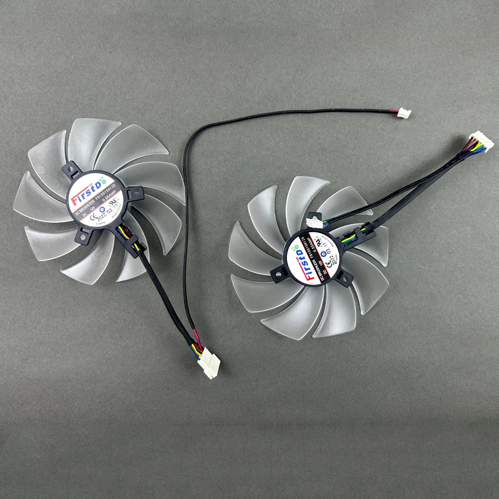 مروحة تبريد جديدة FD10015H12D 4PIN لـ Powercolor RX 6650 6600 XT 7600XT Hellhound بطاقة الرسومات مروحة بديلة GPU مروحة