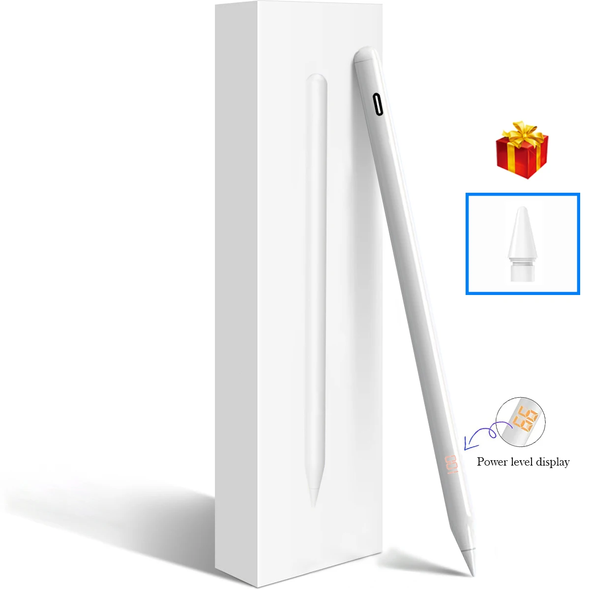 

Стилус для Apple iPad Pro/Air (2018-2023) с функцией наклона и цифровым индикатором заряда.