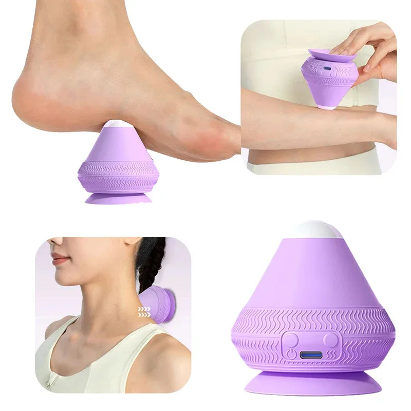 

Massage Ball with Heat with Suction Cup Electric Vibrating Rechargeable Myofascial Release Tool for Neck Waist Back