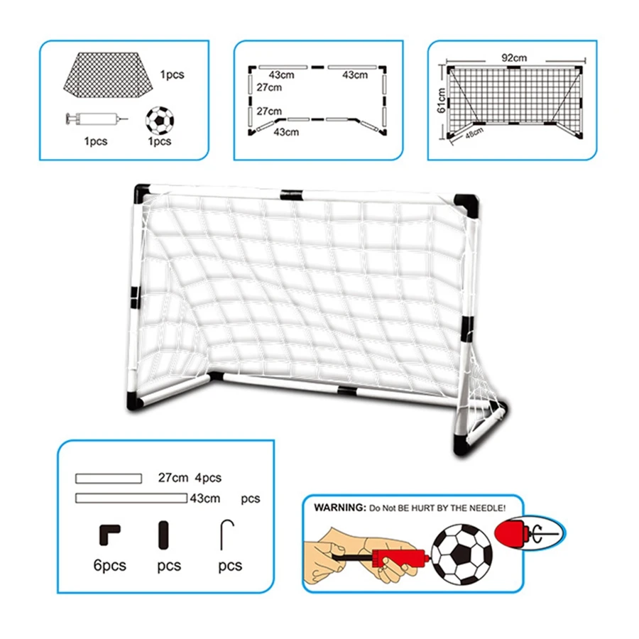 Sports Football Toy 92cm Large Single Door Indoor and Outdoor Soccer Goal Ball Pump Children's Sports Toy