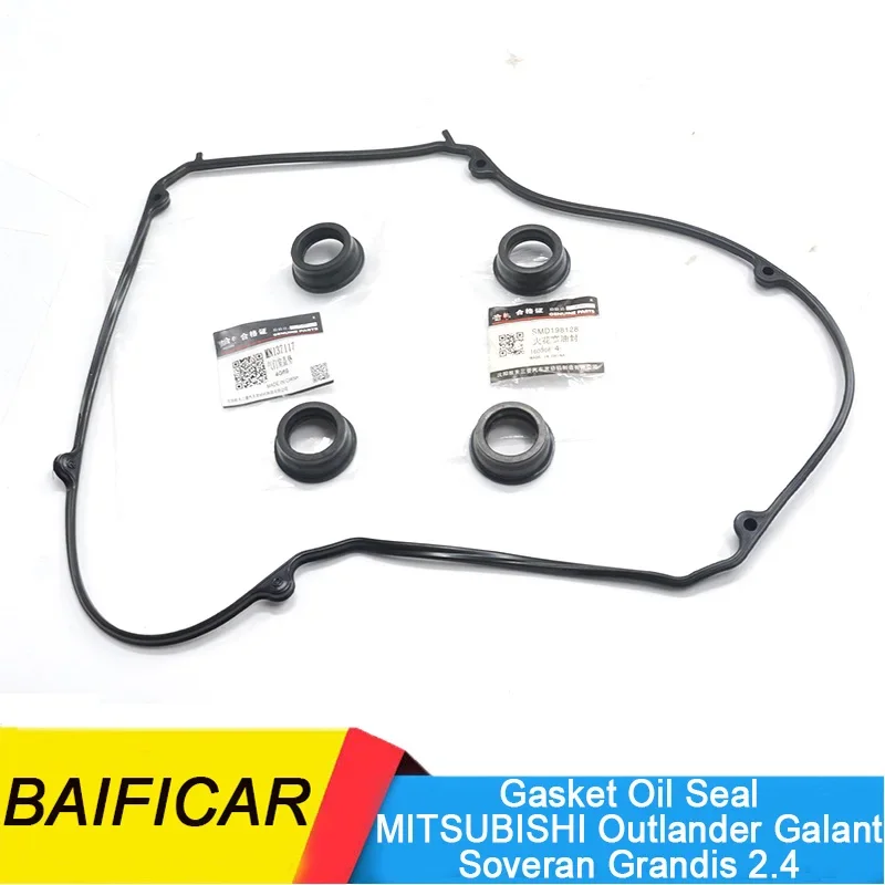 Baificar New Engine 4G69 Valve Cover Gasket Spark Plug Oil Seal MN137117 For MITSUBISHI Outlander Galant Soveran Grandis 2.4