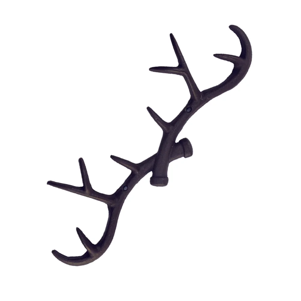 Deer Pictures Wall Decor Towel Stand Cast Iron Hanger Mount Decorate Antler Hook Man Hat Hooks