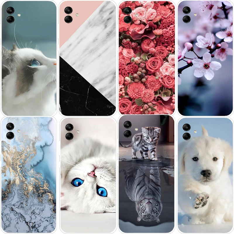 A04 Soft Cover For Samsung A04 Case Clear Printing Dog Cat TPU Silicone Funda Coques for Samsung Galaxy A04E GalaxyA04 E Slim