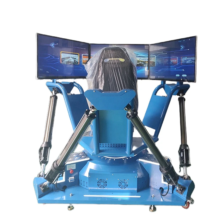 LeaderDream Car Driving 6 Dof 3-Screen Motion Hydraulic Cockpit Seat Racing Simulator With Pedals Steering Wheel