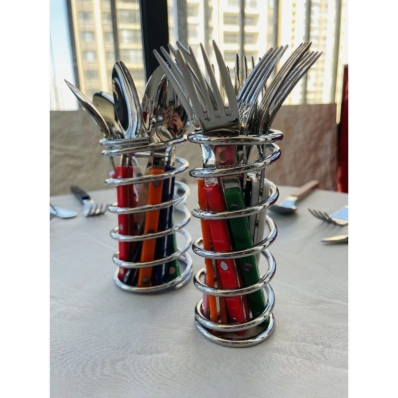 

Spring storage knife and fork tableware, cage eyebrow pen holder makeup brush, storage toothbrush holder