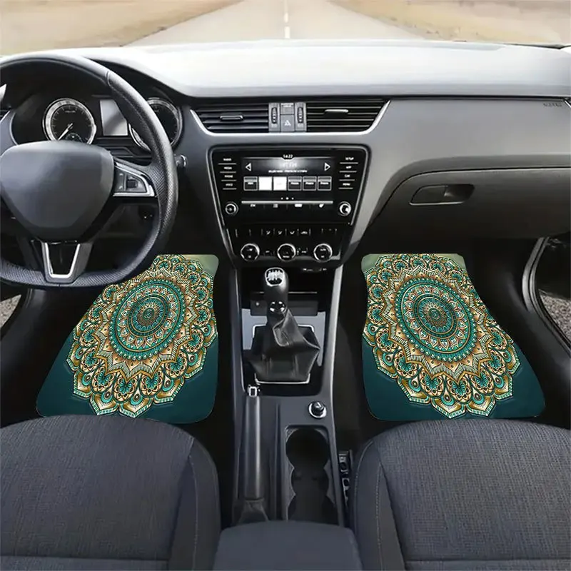 Thick Material Mandala Pattern Car Floor Mats – Enhance Interior Space, Easy To Clean, Perfect For Decoration & Ideal Gift Choic