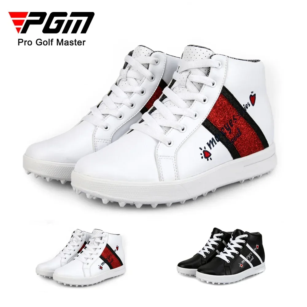 

PGM Women's Golf Shoes High Top Waterproof Breathable Ladies Inner Heightened Women Sports Golf Course Non-slip Sneakers XZ120