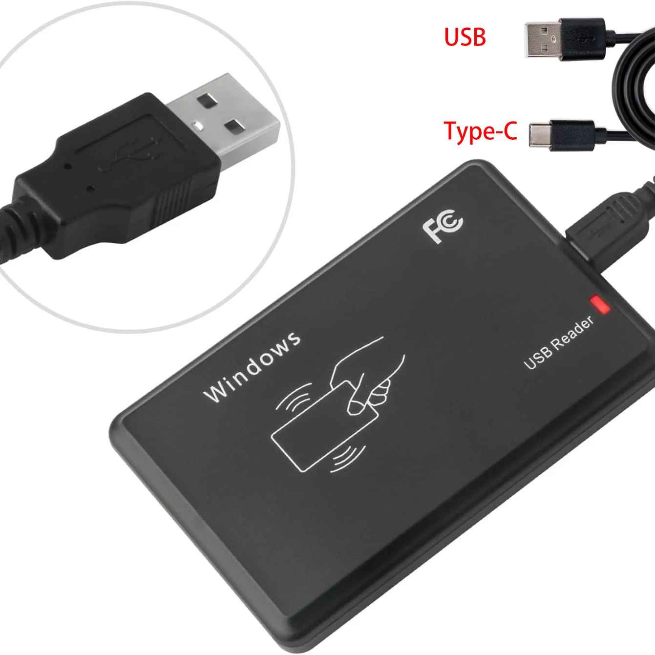 HACHANLUN RFID Dual frequency Reader USB Port 13.56mhz 125khz IC ID Contactless Card Support Window Linux No driver required