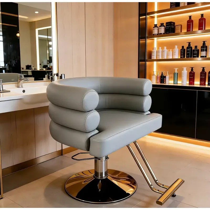 Luxury Modern Hydraulic Reclining Hair Styling Chair Cutting Perming Seat for Barbershop Beauty Furniture