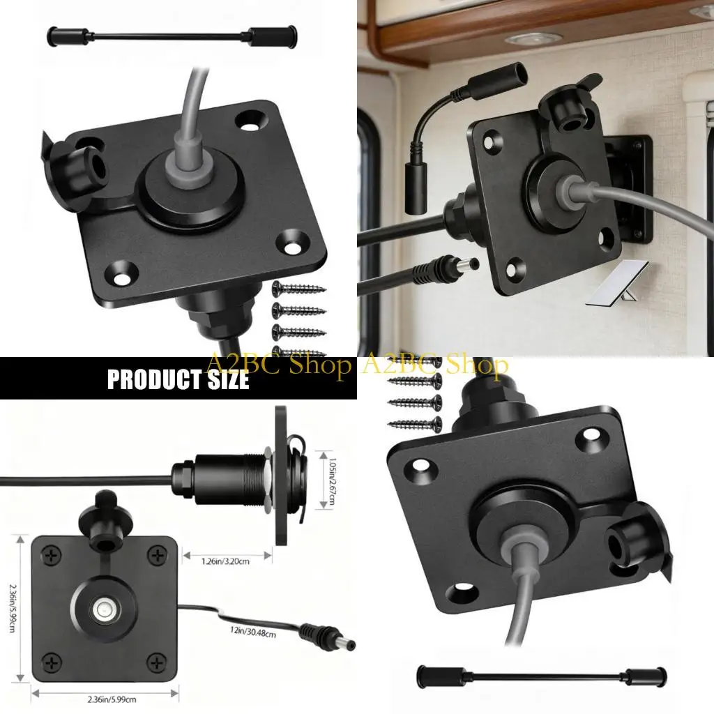 A2BC Waterproof Cable Pass Through Truck Marine Embedded Panel Mount Connector
