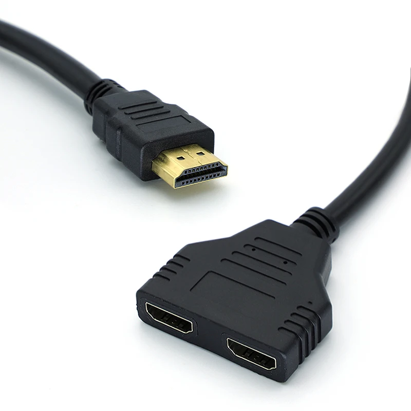 

Computer Monitor HD Cable HDMI One in Two 30cm HD 1080P HDMI Splitter, One Input to Two Output Adapter Cable