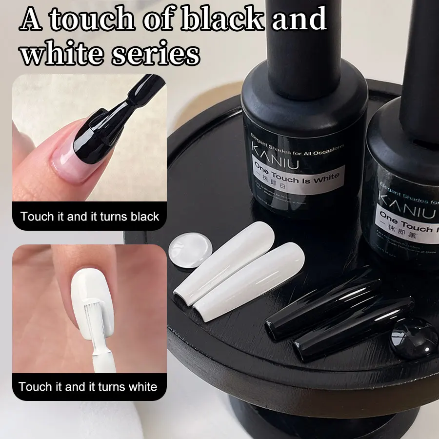 KANIU 15 ml Nagel-Gel-Nagellack, ein Strich, hohes Pigment, glatte Nivellierung, keine Falten, französische Maniküre, Soak Off, UV-LED-Gel-Lack, DIY