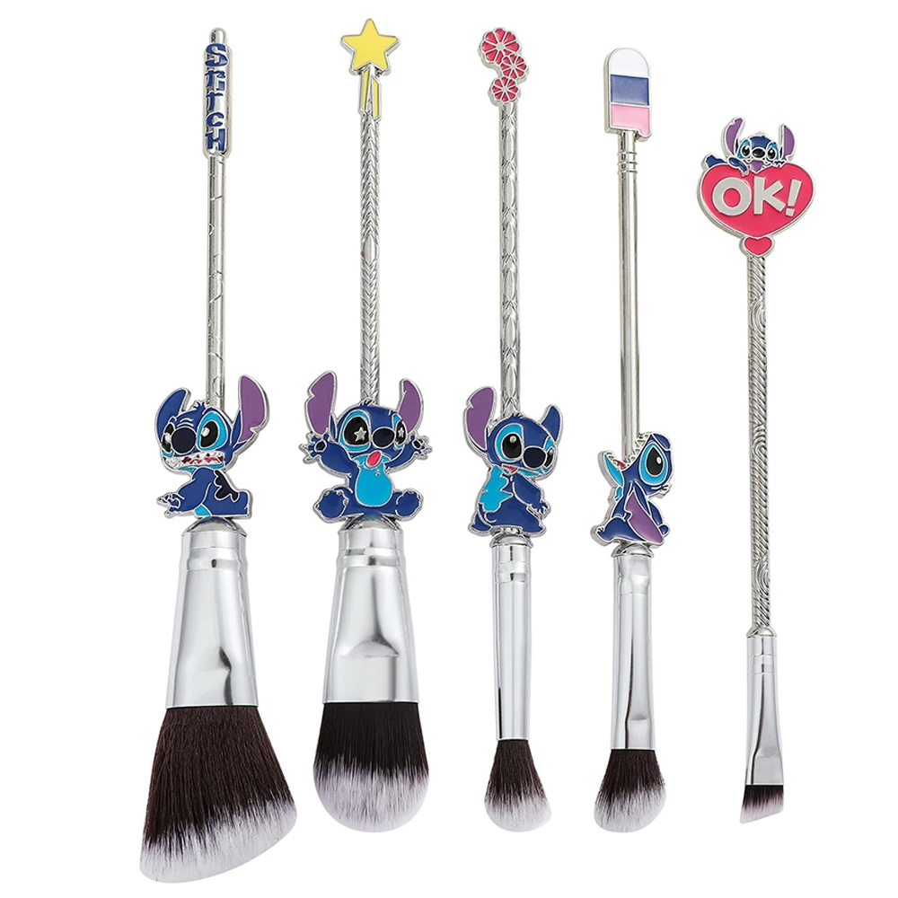 Disney Lilo & Stitch Makeup Brush, Anime Figure, Powder, Eye Shadow, Foundation, Blush, Blending, Beauty, 5Pcs