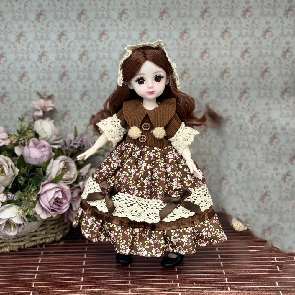

1/6 SD 30cm Bjd Doll with Clothes Long Hair Attractive Eyes Princess Dress Up BJD Dolls Anime Ball Jointed