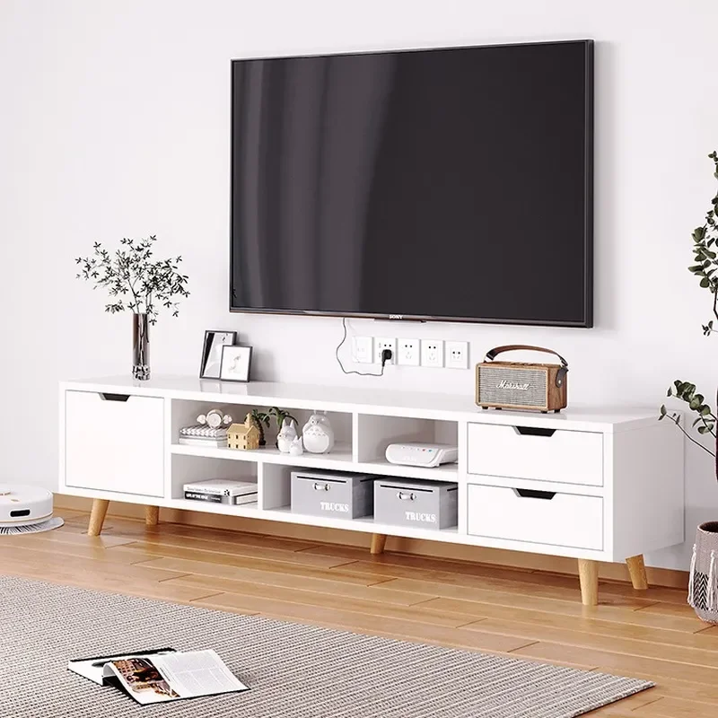 テレビキャビネット用ローコンソールテーブルモダンシンプル小型アパートリビングルームベッドルームフロア収納ユニット無垢材の脚付き