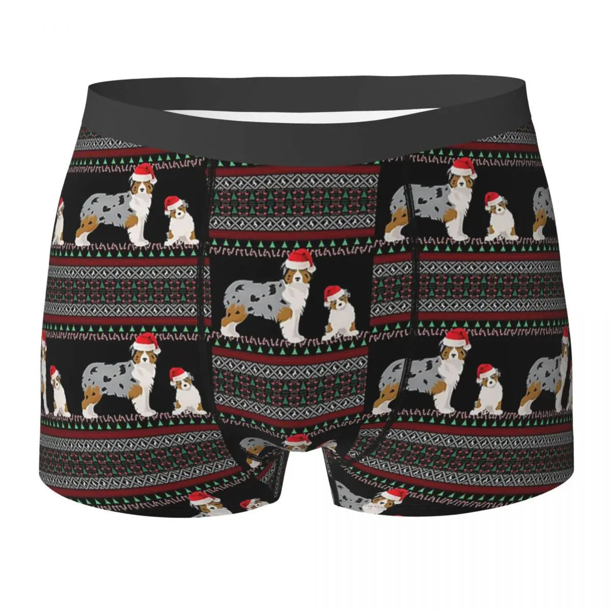 Boxer Underpants Shorts Australian Shepherd Christmas Gift Ugly Aussie Panties Men Underwear for Homme Man Boyfriend Gift