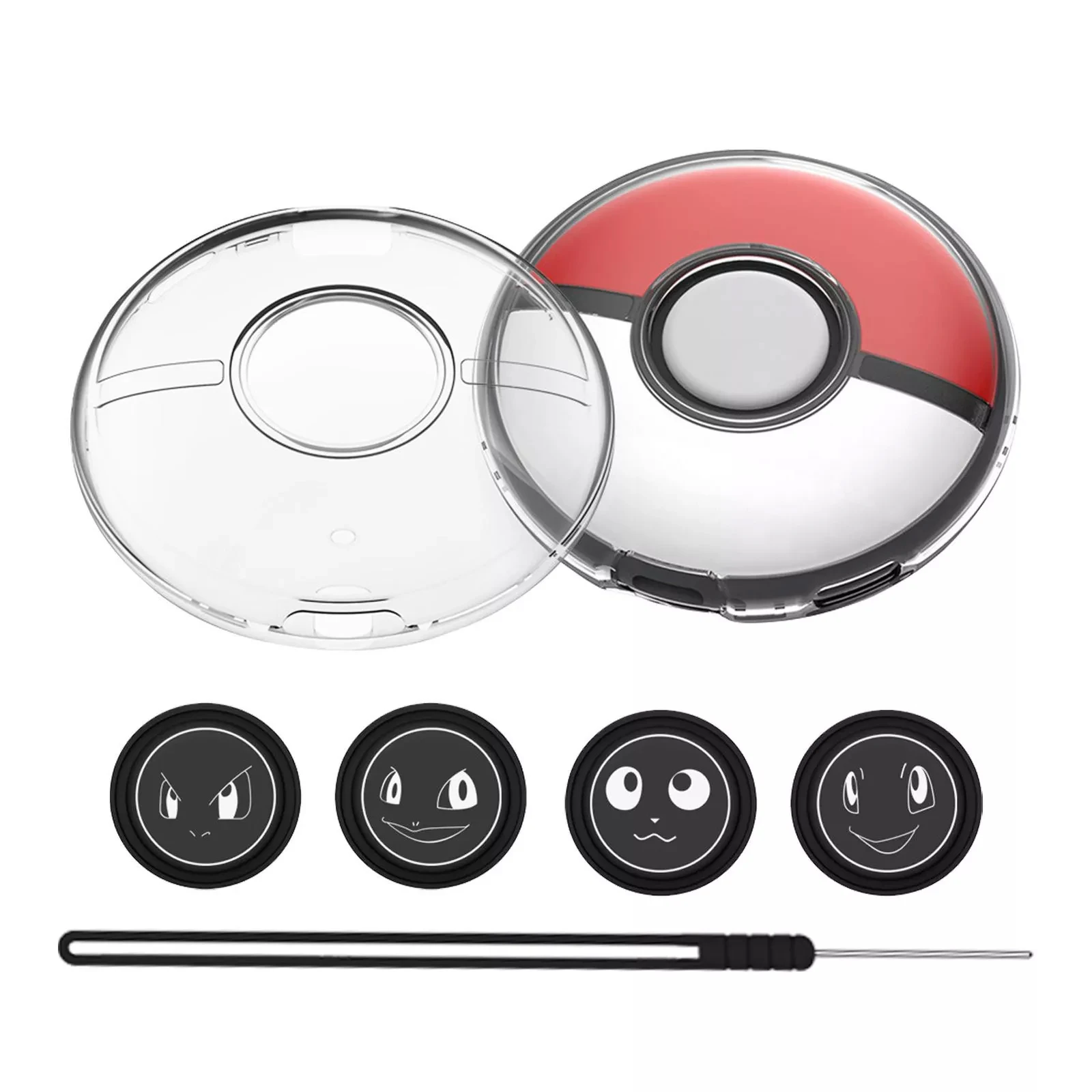 Pokes เคสเปลือกแข็งกระเป๋าสำหรับ Go Plus + แผ่นซิลิโคน4ชิ้น