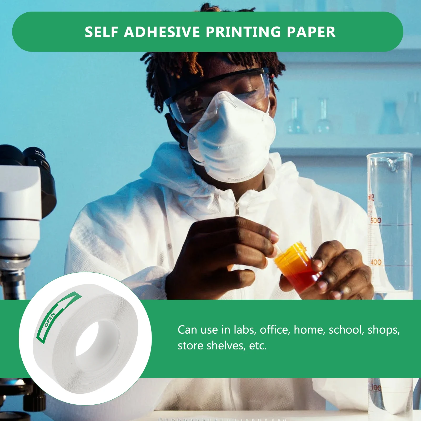 

Self Adhesive Labels Test Tubes White Background File Folder Stickers Price Tags Rectangles Lab Home Office Use