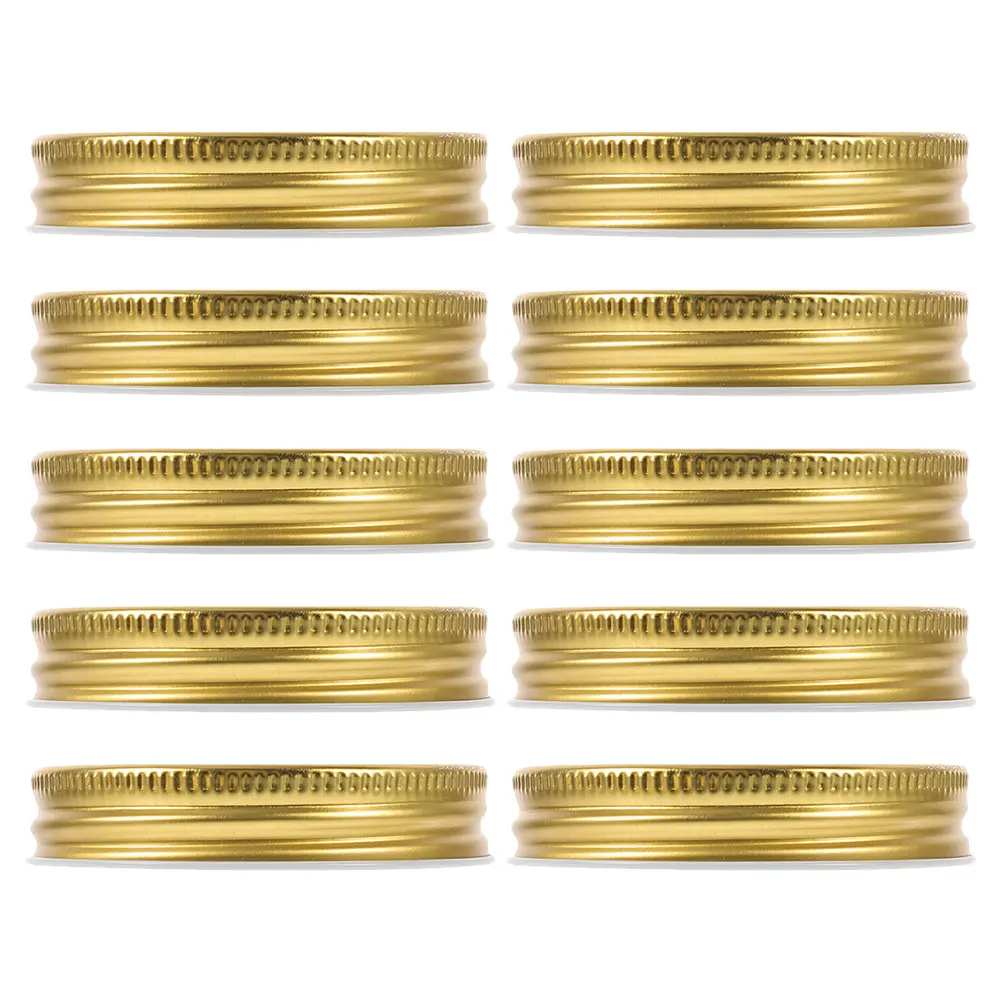 

10 шт., металлические крышки для банок с обычным горлом, герметичная герметичная уплотнительная крышка для хранения джема, меда, йогурта, металлическая крышка банки для консервирования