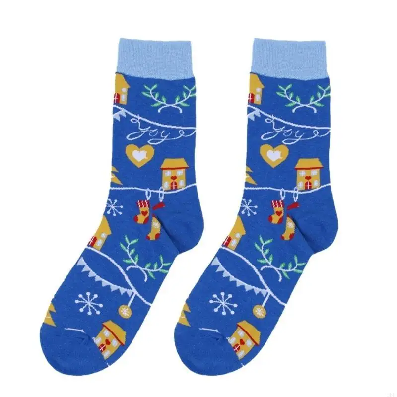 L38E Funny Novelty Socks Christmas Socks Cotton Booties Socks Soft Calf Socks