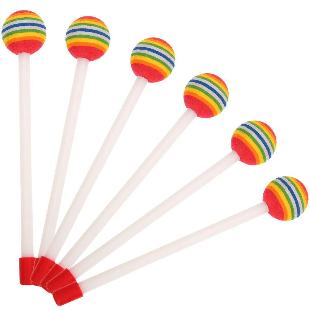 

6 Pcs Sponge Stick Drum Sticks Lightweight Drumstick Plastic Percussion Tongue Mallet Portable Child Musical