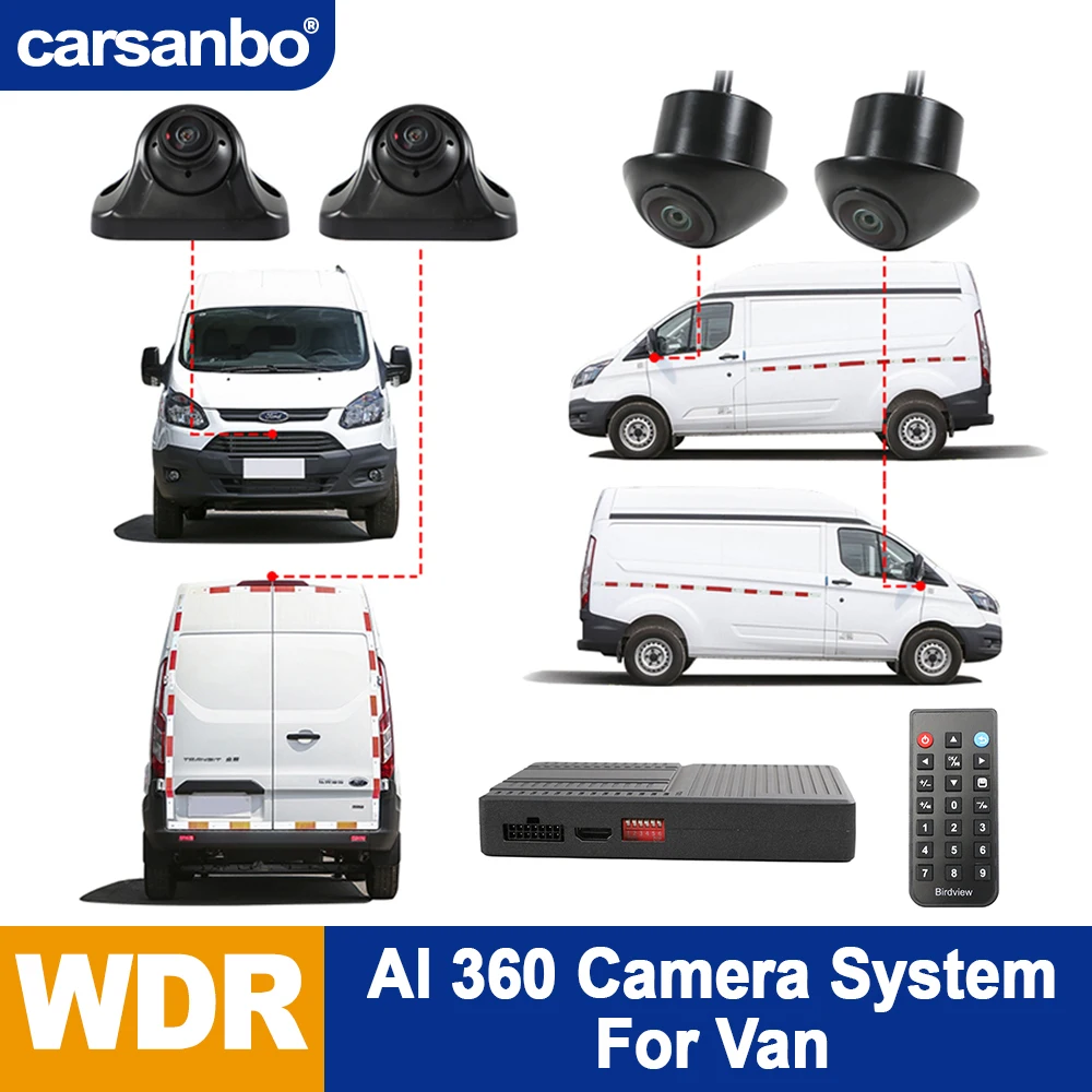 Carsanbo VAN / Pickup Truck 360° Bird Eye View AI System with HD 1080p Camera Compatible with the Latest Sentinel Feature