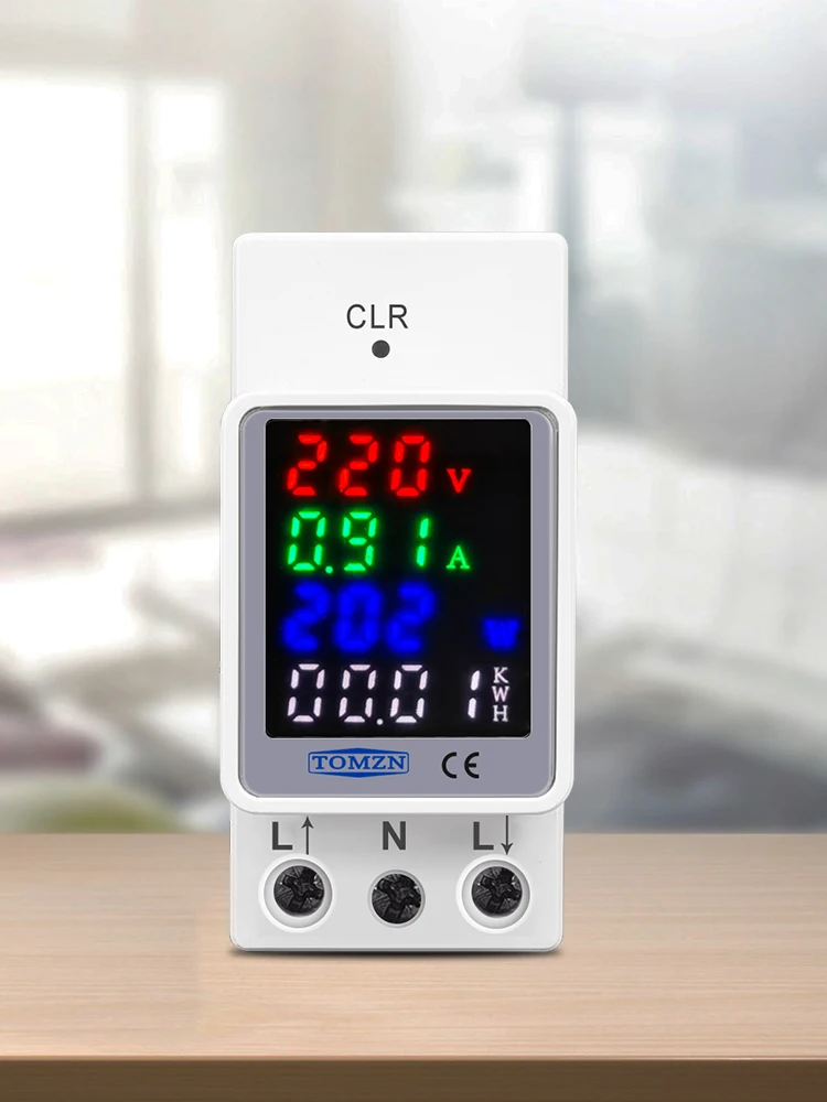 4w1 TOMZN AC 110V 220V 100A napięcie prądu KWH monitor energii elektrycznej miernik VOLT AMP woltomierz amperomierz watomierz szyna din — zdjęcie 2
