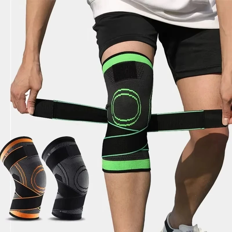 Knee Compressions Sleeve with Adjustable Straps for Sports Wearing All Day and Running Working Out