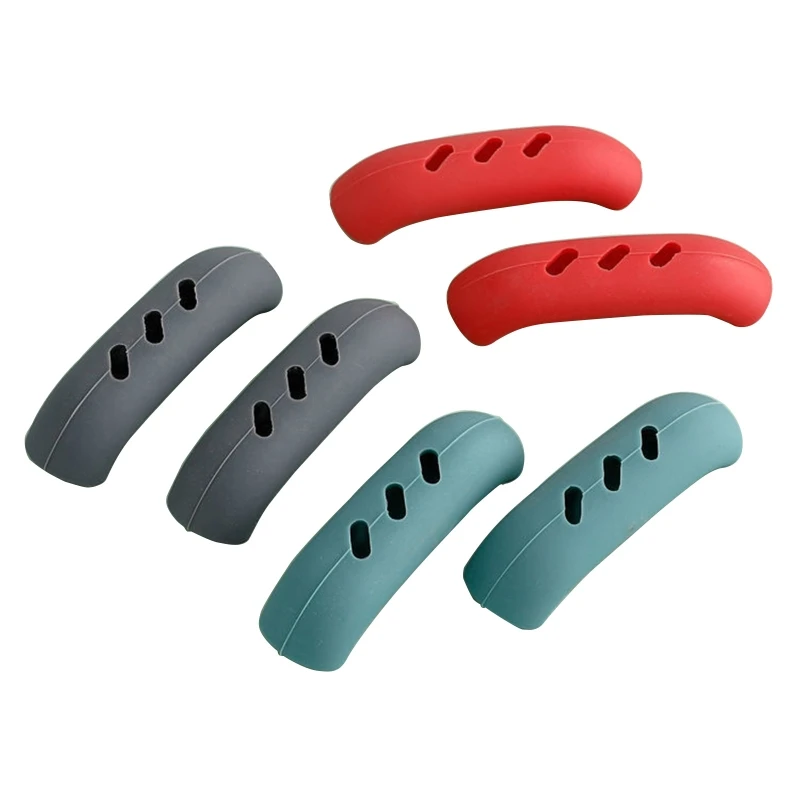 2 Pieces Silicone Pot Handle Sleeve Heat Insulation Covers Pot Ear Clip Pan Handle Sleeves 3 Colors Dropsale