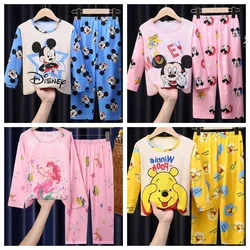 New Children's Pajamas Set Mickey Minnie Boy Girl Winnie The Pooh Cartoon Longsleeved Pajamas Pajamas Free Shipping Pajama Set