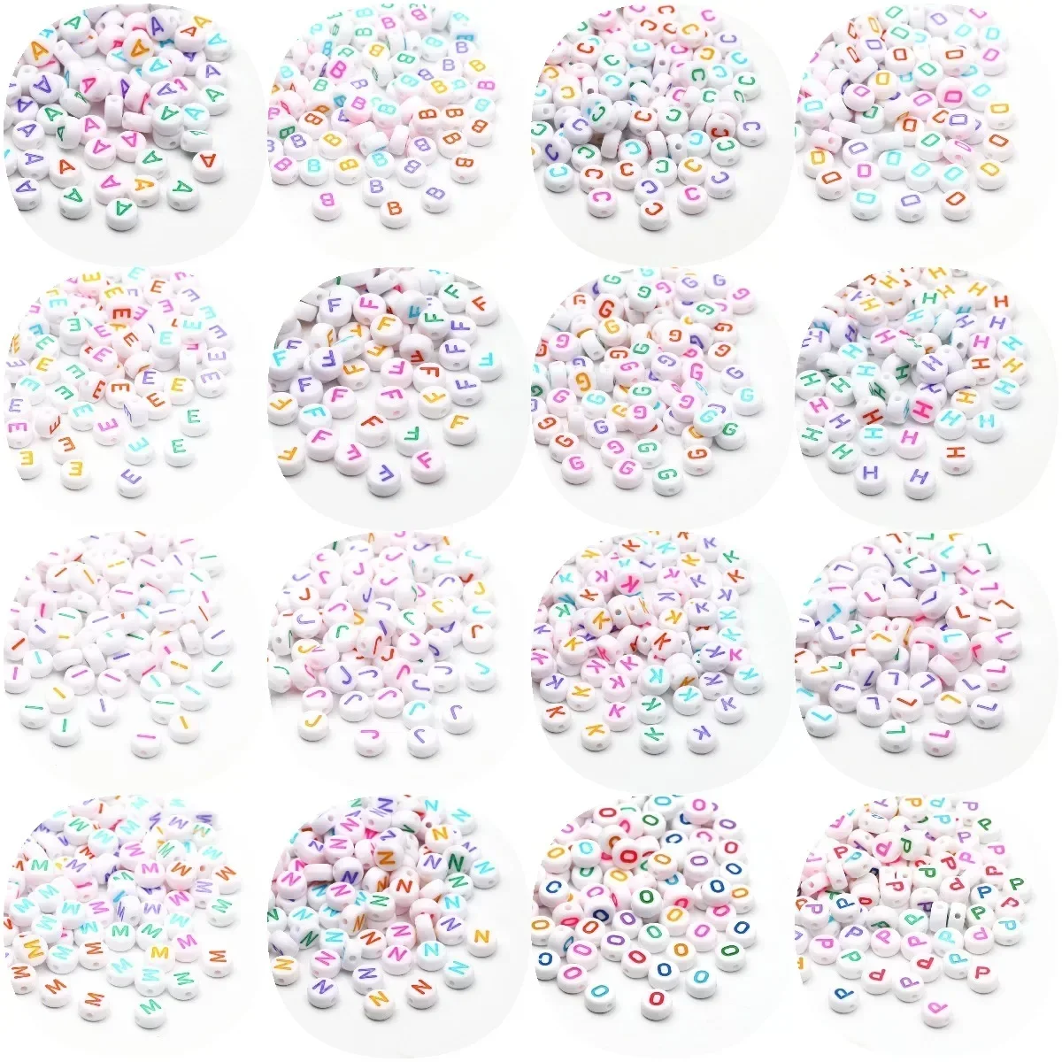 100-500PCS Acrylic Colorful Alphabet Bead A-Z 26 Letter Round Bead With Hole for Jewelry Making Diy Bracelet Necklace Accessory