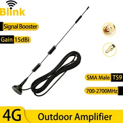 Antena de ventosa de banda completa TS9, amplificador de red al aire libre, 3G, 2G, GSM, amplificador de señal móvil para módem de enrutador de teléfono de vehículo, 15dbi 4G