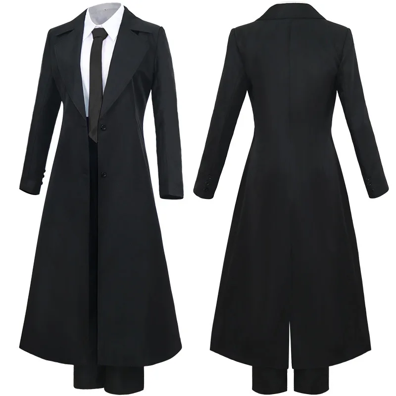 Marcima cosplay set, chainsaw man full uniform, black windbreaker set with wig, carnival stage performance cosplay costume view 3