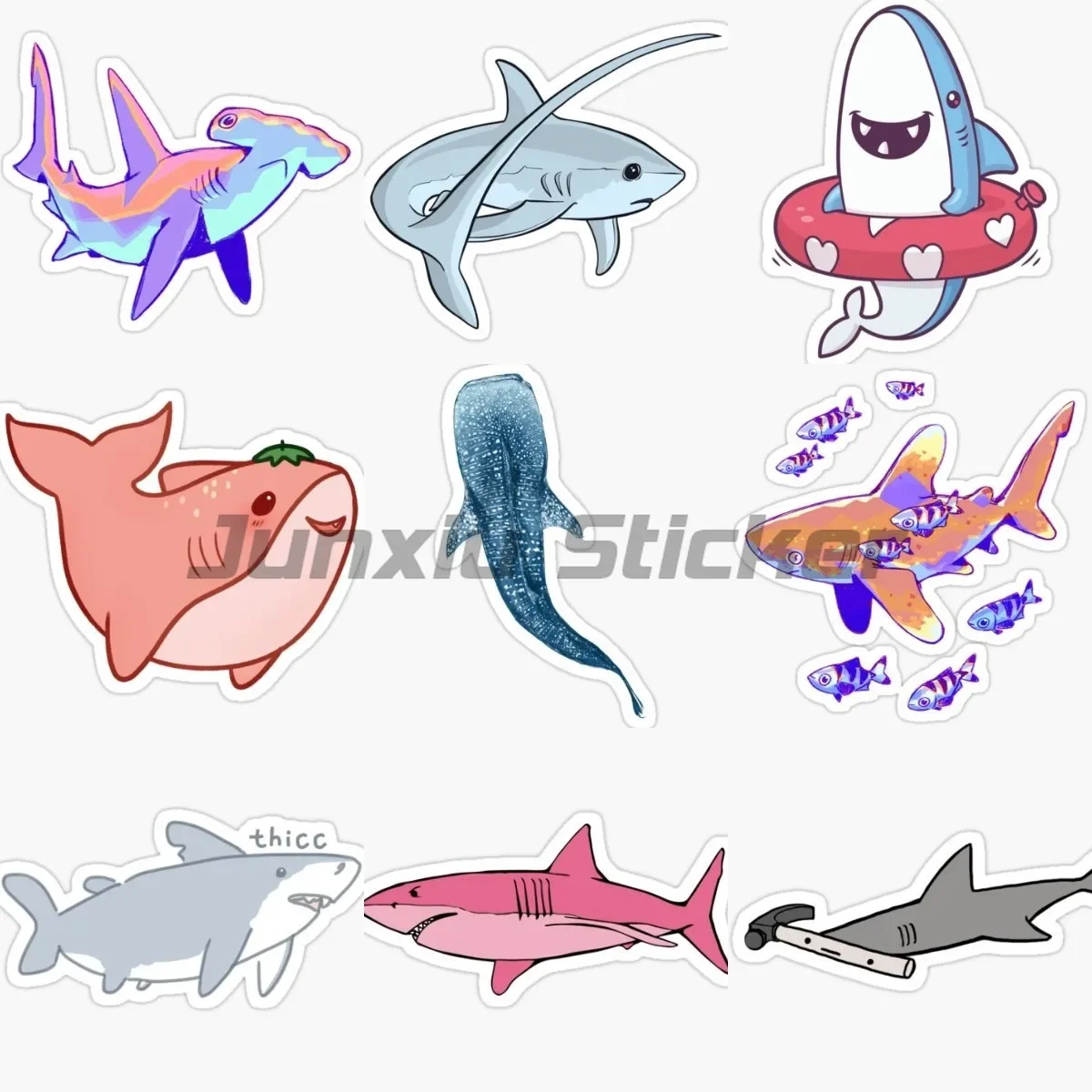 

Creative Shark Decorative Decals Refrigerator Decoration Tablet PC Car Window Moto Laptop Bicycle Bumper Stickers Customizable