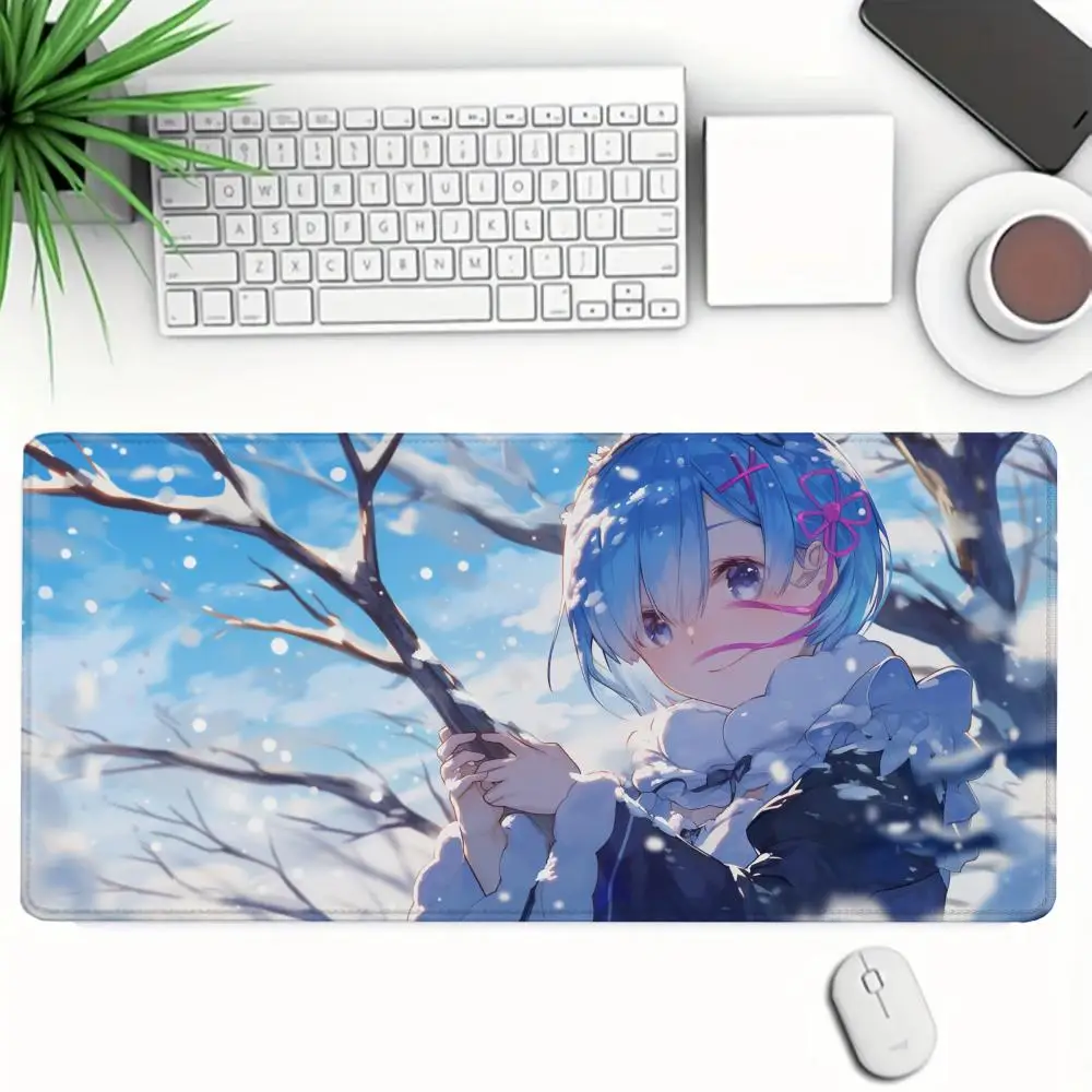 

Коврик для мыши в стиле аниме Rem, нескользящий игровой коврик для мыши большого размера, декоративный коврик для мыши, аксессуары для рабочего стола, коврик для клавиатуры геймера