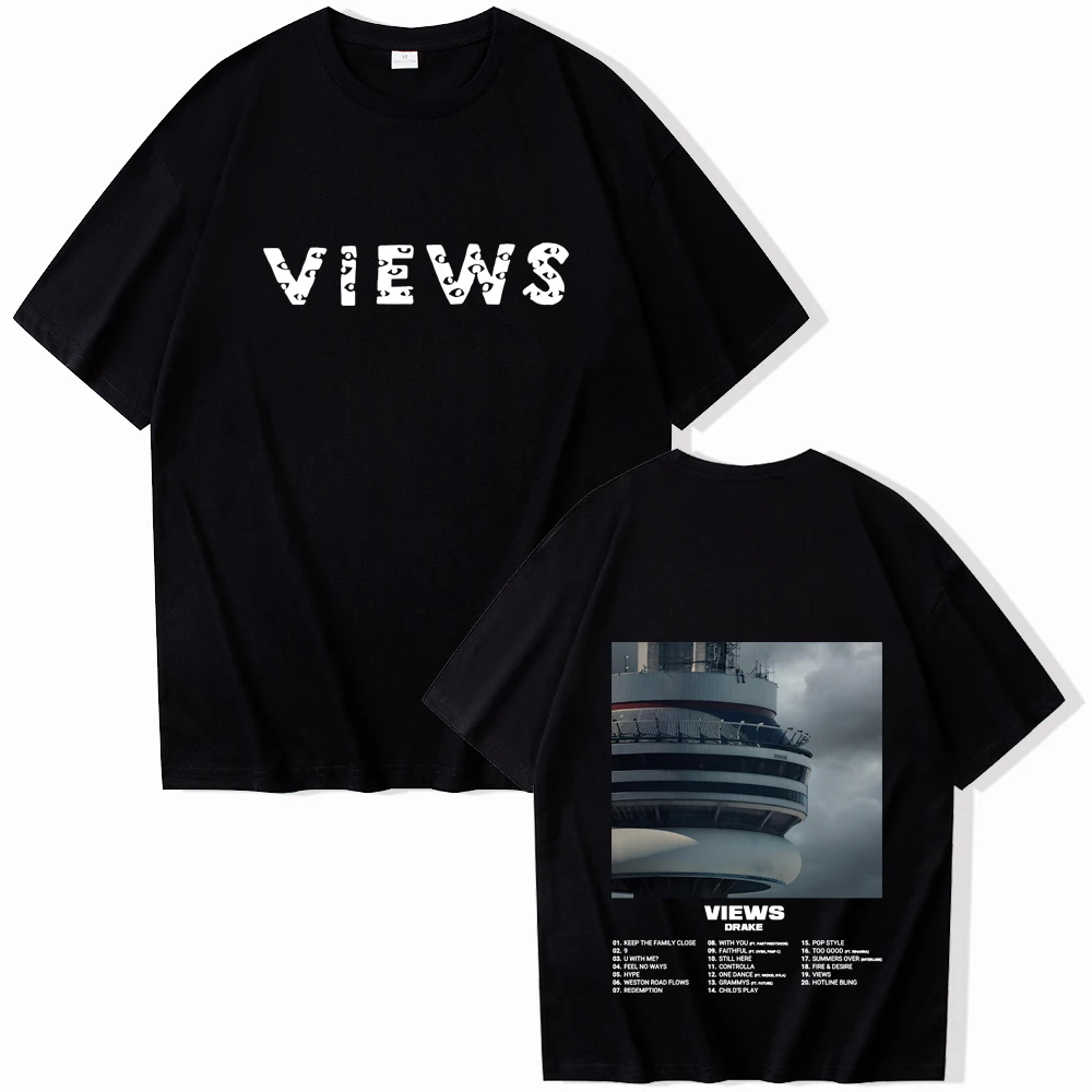 Drake Views 2024 T-shirt Women O-neck Summer Shirt Casual Printing Music Fans Gift Oversized T Shirt Men Regular