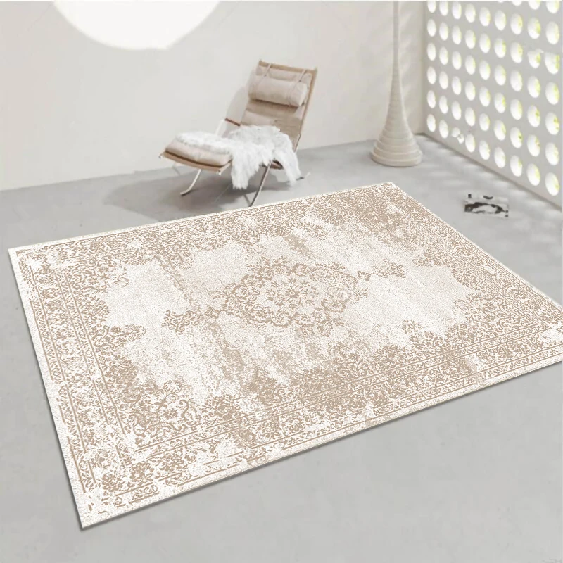 

VIKAMA French Vintage Soft Rug American Luxury Cream Style for Living Room Coffee Table, Study Room, Bedroom