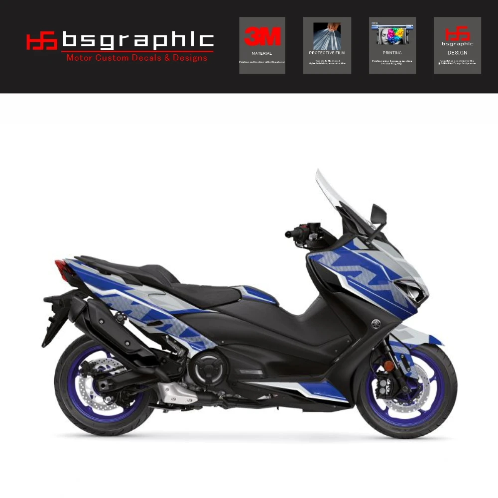

Motorcycle Body Fairing Protective Sticker Decal Maxiscooter Energy Graphic Kit Grey-Blue for Yamaha Tmax T-max 560 2020-2021
