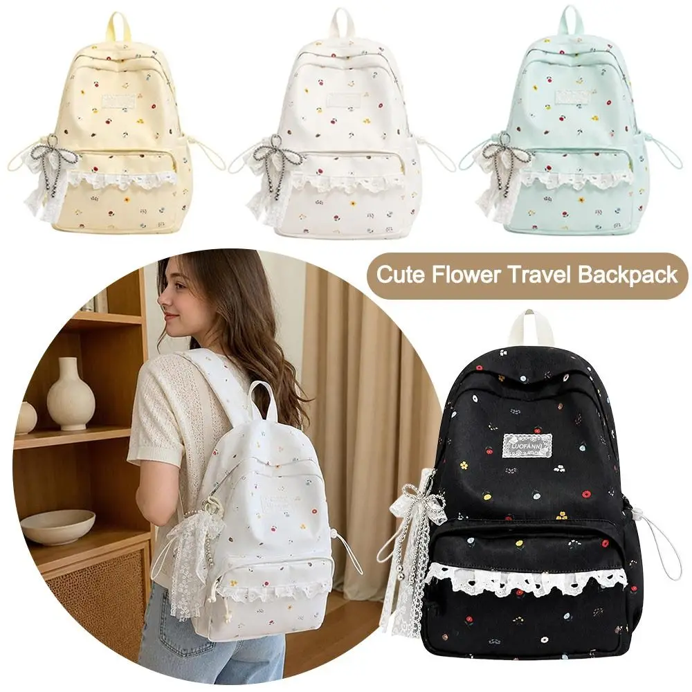 Large Capacity Campus Backpack Lightweight Soft Nylon Material Student Schoolbag Preppy Style Design High Aesthetic Value