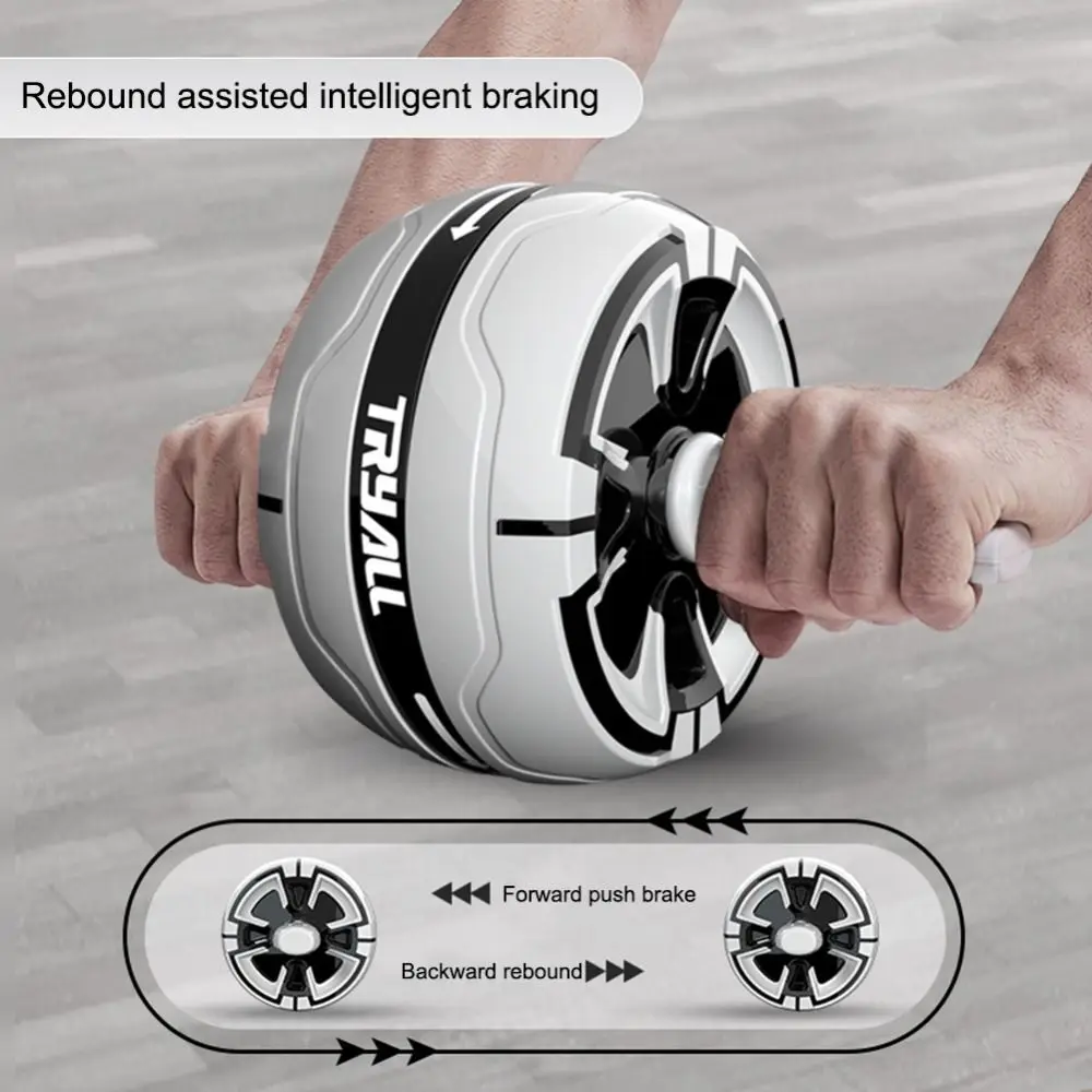 Anti-Slip Abdominal Roller Wear-Resistant Dual Spring Assist Auto-Return Roller No Noise Heavy Duty Abs Workout Equipment