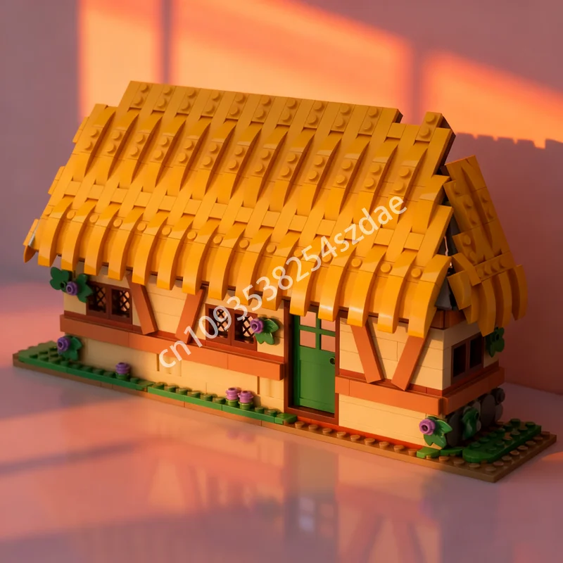 

495 шт. MOC коттеджный корпус, совместимый набор, модель, строительные блоки, игрушка, архитектура, творческое образование, кирпич, рождественские подарки для детей