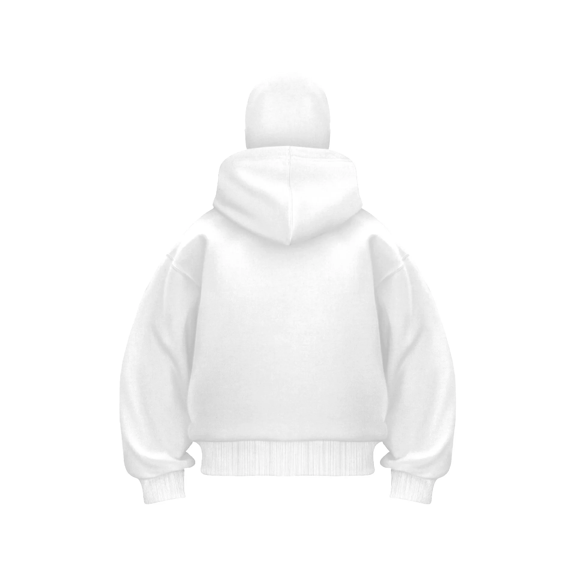 Winter Men Women White Zip Hoodie Face Mask Cartoon Pattern Print High Street Casual Unisex Style Loose Sweatshirts Outerwear