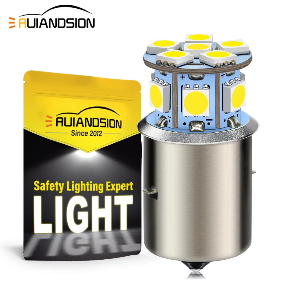Ruiandsion BA20S-5050 2PCS Motorcycle LED Headlight Kit 6V-12V 6000K White 360LM Bulb Motorcycle Bike Headlight Replacement