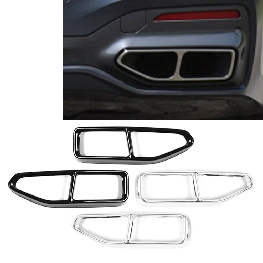 2 PCS Stainless Car Tail Muffler Exhaust Pipe Output Cover Trim Decoration For BMW 7 Series G11 G12 2019 2020 2021 2022 2023