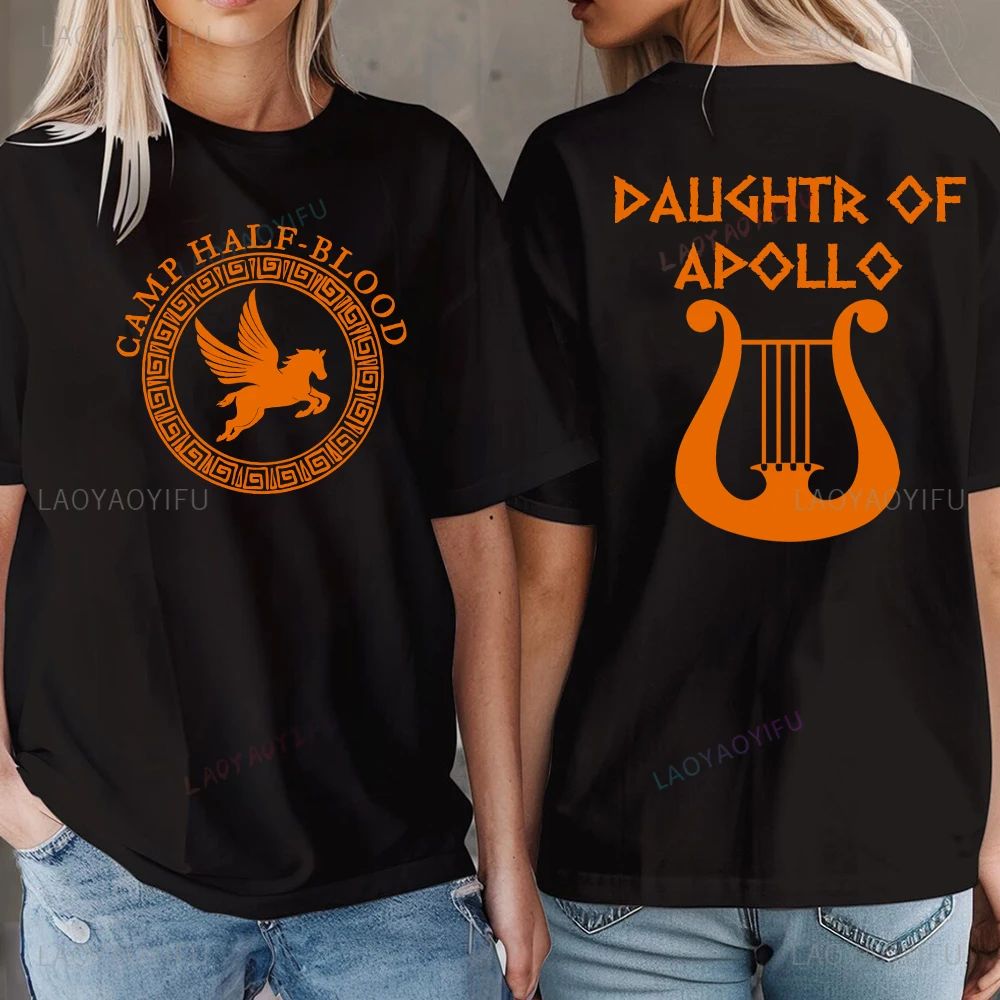 مخيم نصف الدم الأساطير اليونانية ابنة الجرافيك تي شيرت الصيف امرأة رجل موضة عادية في الهواء الطلق تنفس القطن تي شيرت #3