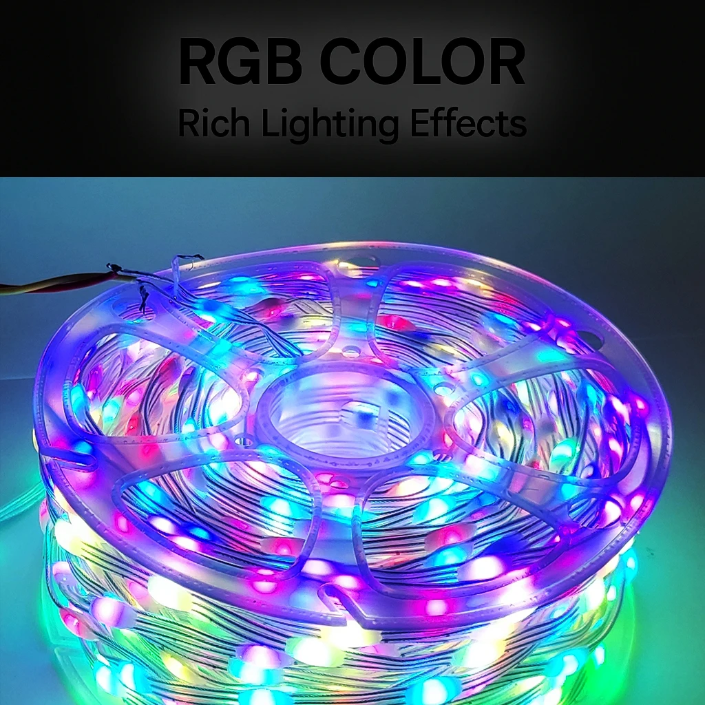 5V WS2812 WS2811 Programmable LED Strip  RGBIC Dream Color Individually Addressable Fairy Lights, 3-Wire Cable, Pixel  Lighting