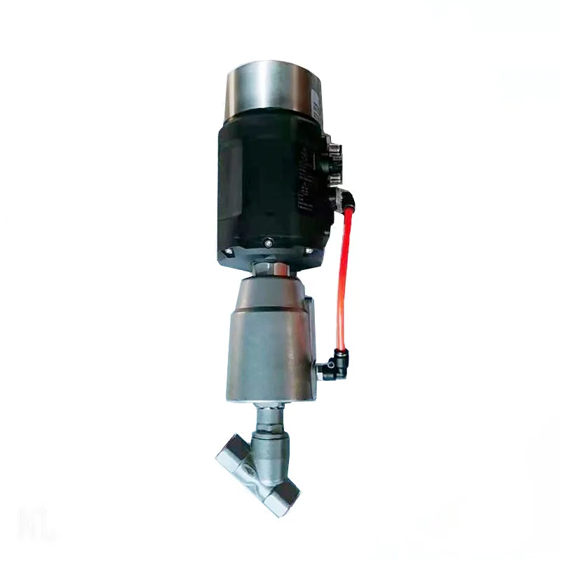 smart positioner control pneumatic angle seat valve automatic valve threaded type