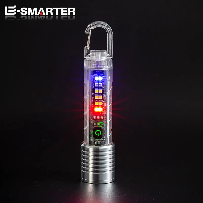 Portable LED Strong Light Flashlight Mini Keychain Rechargeable Zoom Torch Long Range Outdoor Camping Lantern With Magnetic