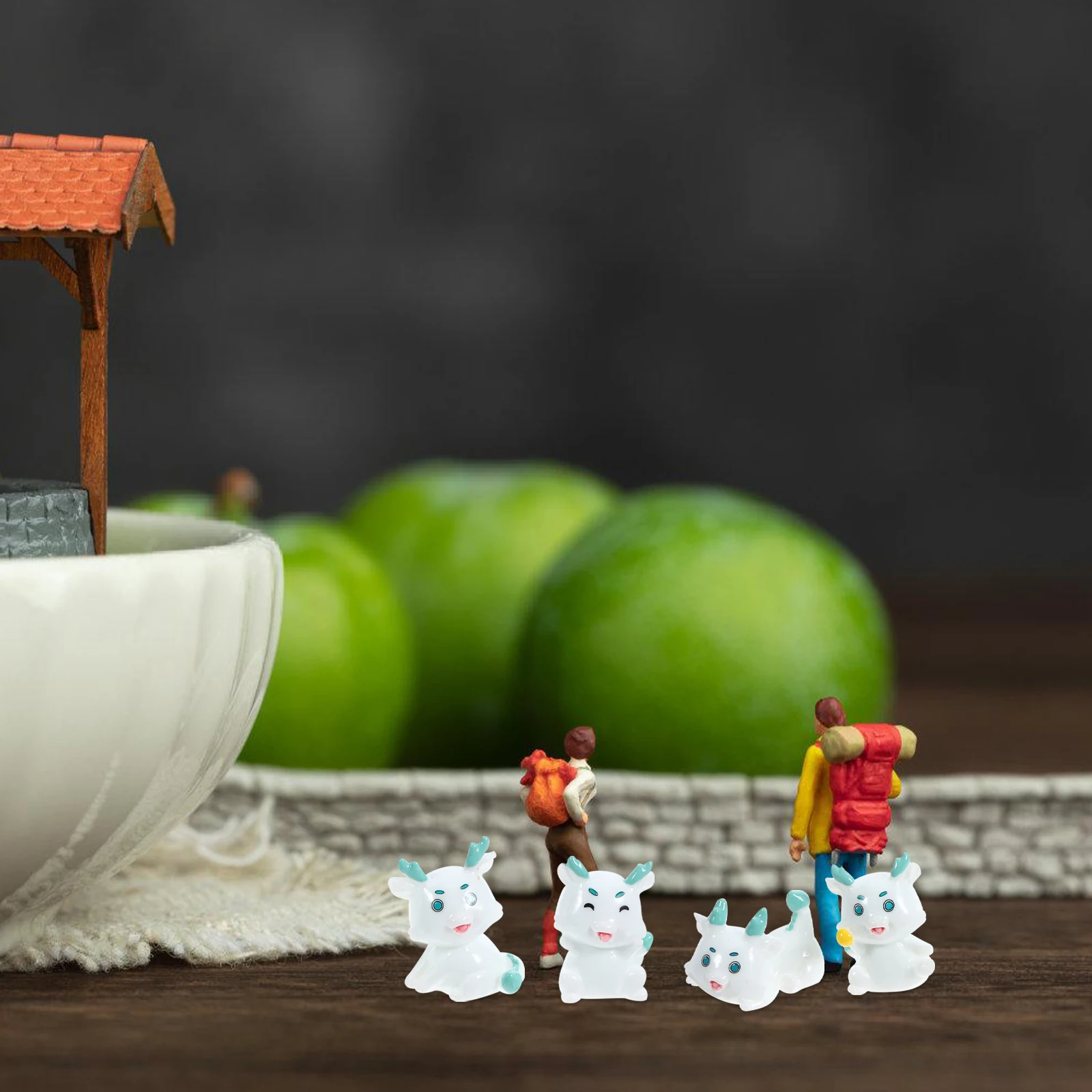 

4 Pcs Miniature Ornaments Decoration Tiny Figurines Resin China Chinese Style