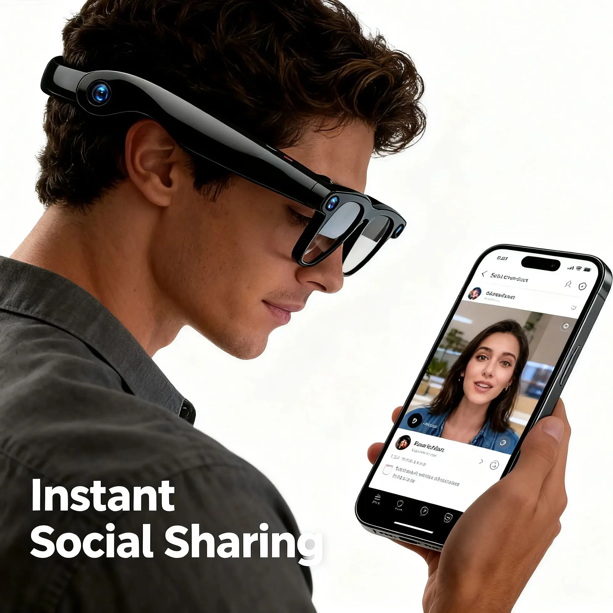 

V3 Smart Glasses V3 8MP Camera Video Bluetooth Calls ChatGPT AI Voice Wake Music Player Mens Tech Sunglasses